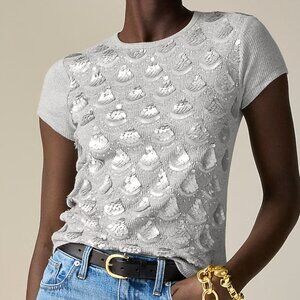 J. Crew Vintage rib short-sleeve T-shirt with embellishment Size Medium